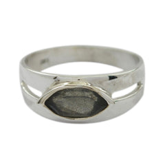 Natcha Contemporary Black Solitaire Ring Black Rutile Black