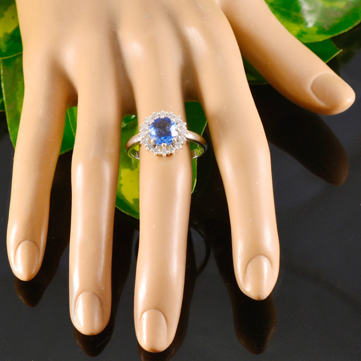 Dayana Boho Blue Halo Ring