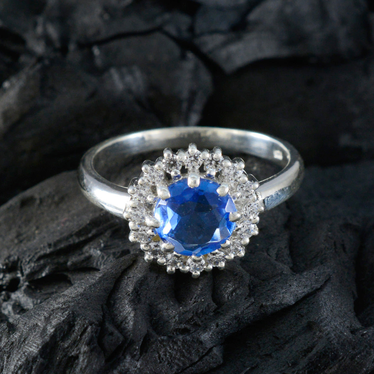 Dayana Boho Blue Halo Ring