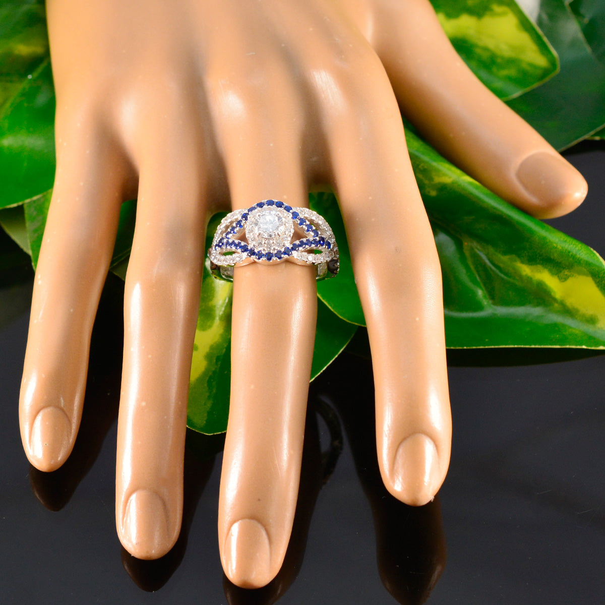 Isabella Artisan Blue Halo Ring