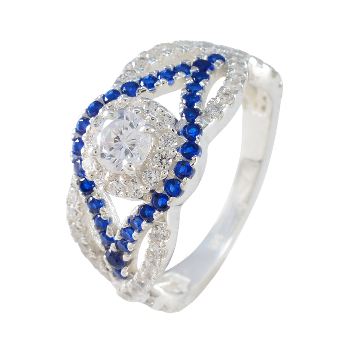 Isabella Artisan Blue Halo Ring