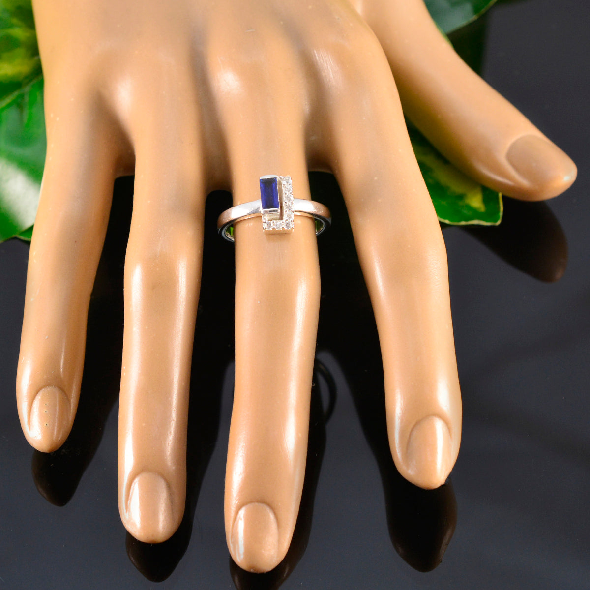 Ayesha Luxurious Blue Halo Ring