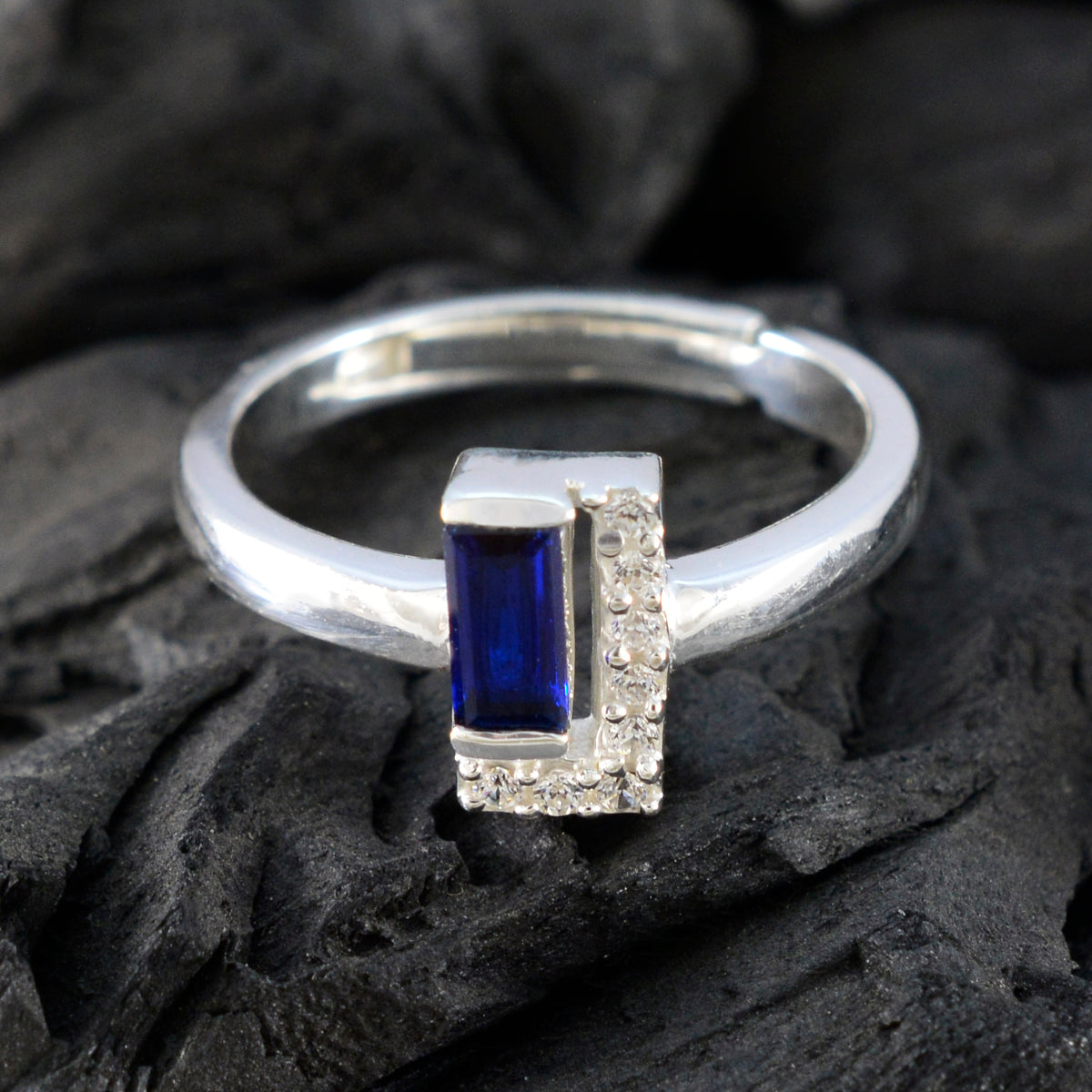 Ayesha Luxurious Blue Halo Ring