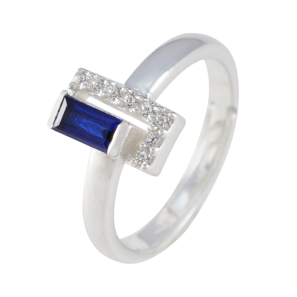Ayesha Luxurious Blue Halo Ring