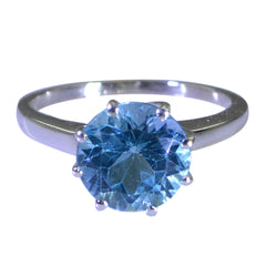 Zoe Heart Blue Solitaire Ring Blue Topaz Blue