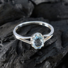 Rina Contemporary Blue Solitaire Ring