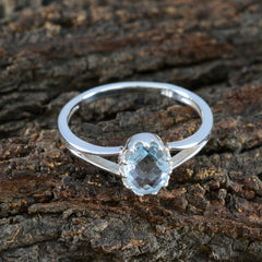 Rina Contemporary Blue Solitaire Ring