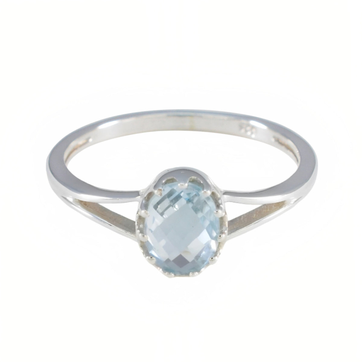 Rina Contemporary Blue Solitaire Ring Blue Topaz Blue