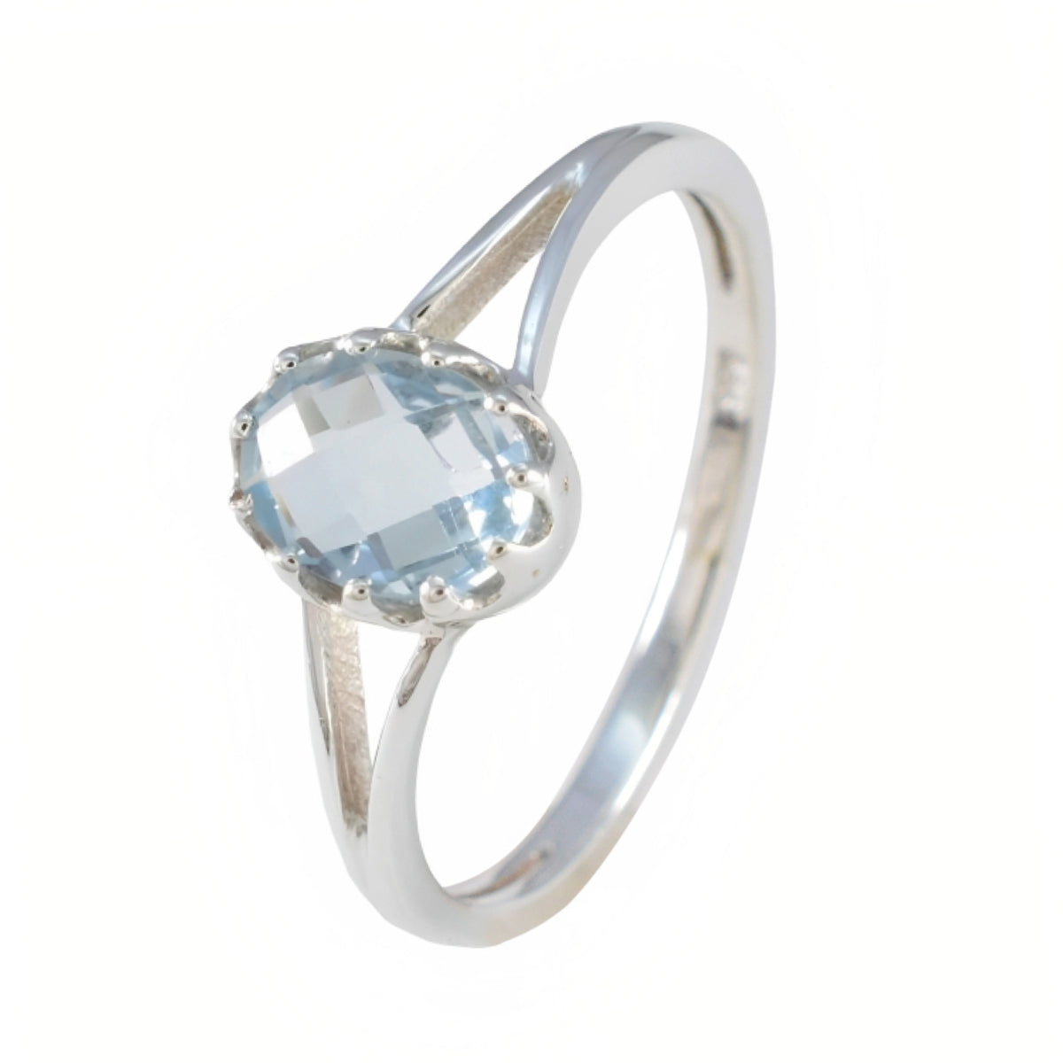 Rina Contemporary Blue Solitaire Ring