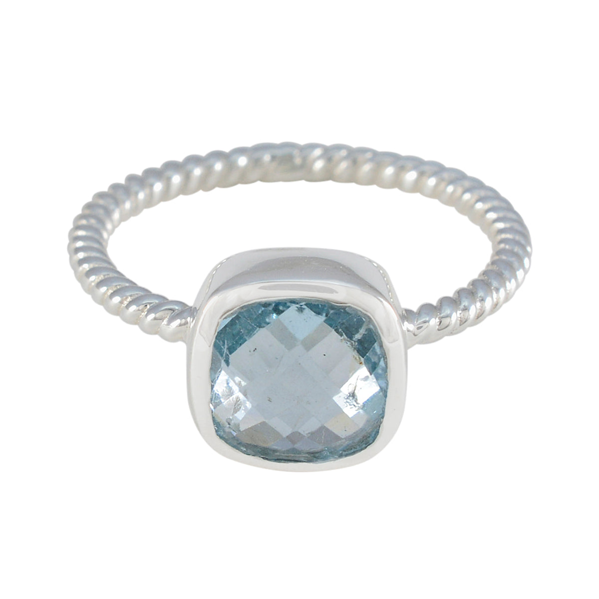 Araya Twist Blue Solitaire Ring Blue Topaz Blue