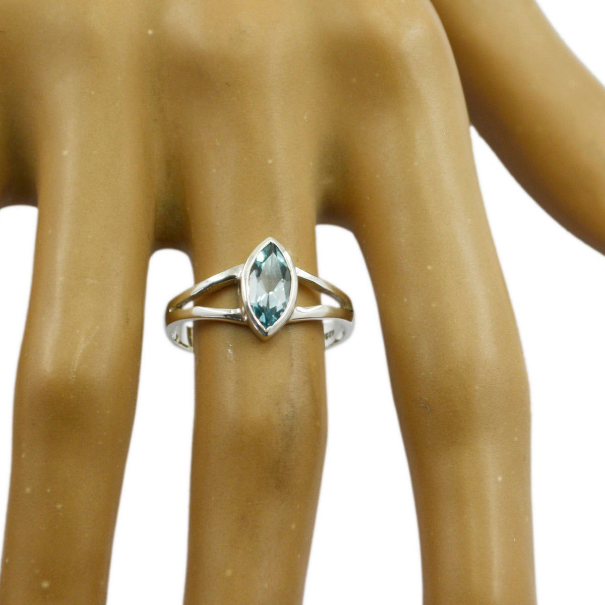 Ananya Geometric Blue Solitaire Ring