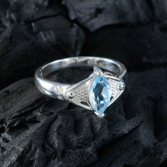 Violet Filigree Blue Solitaire Ring