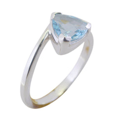 Cecilia Geometric Blue Solitaire Ring