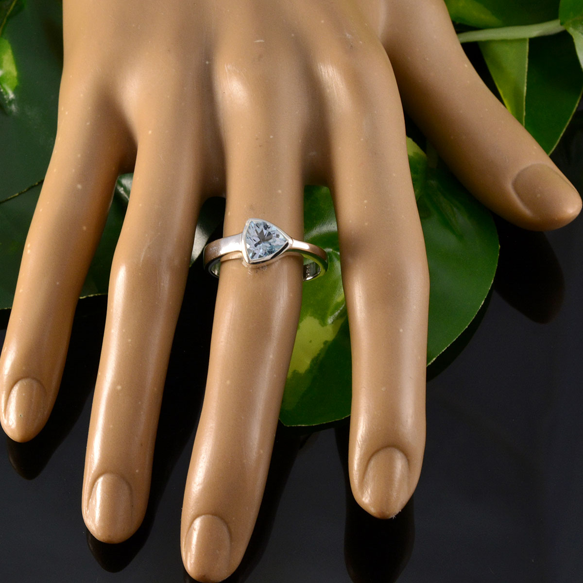 Rebeca Artisan Blue Solitaire Ring