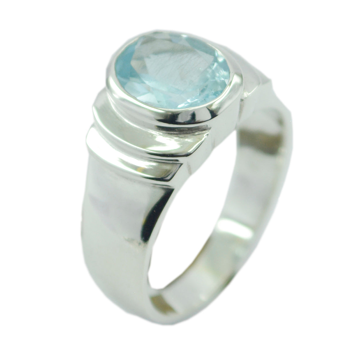 Ana Engagement Blue Solitaire Ring Blue Topaz Blue