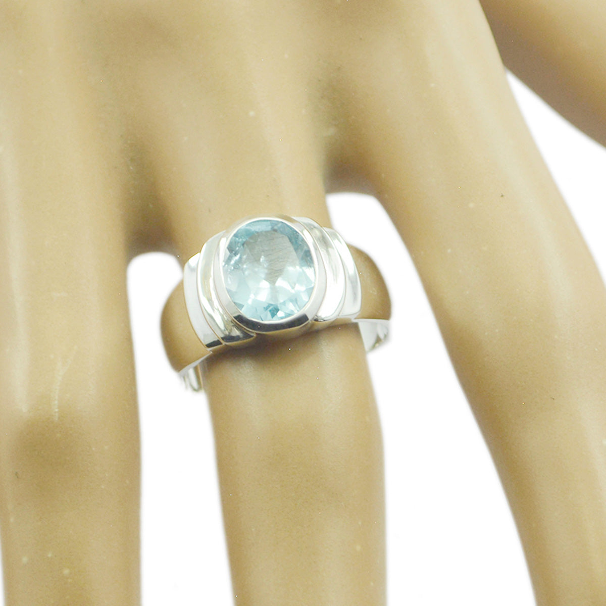 Ana Engagement Blue Solitaire Ring