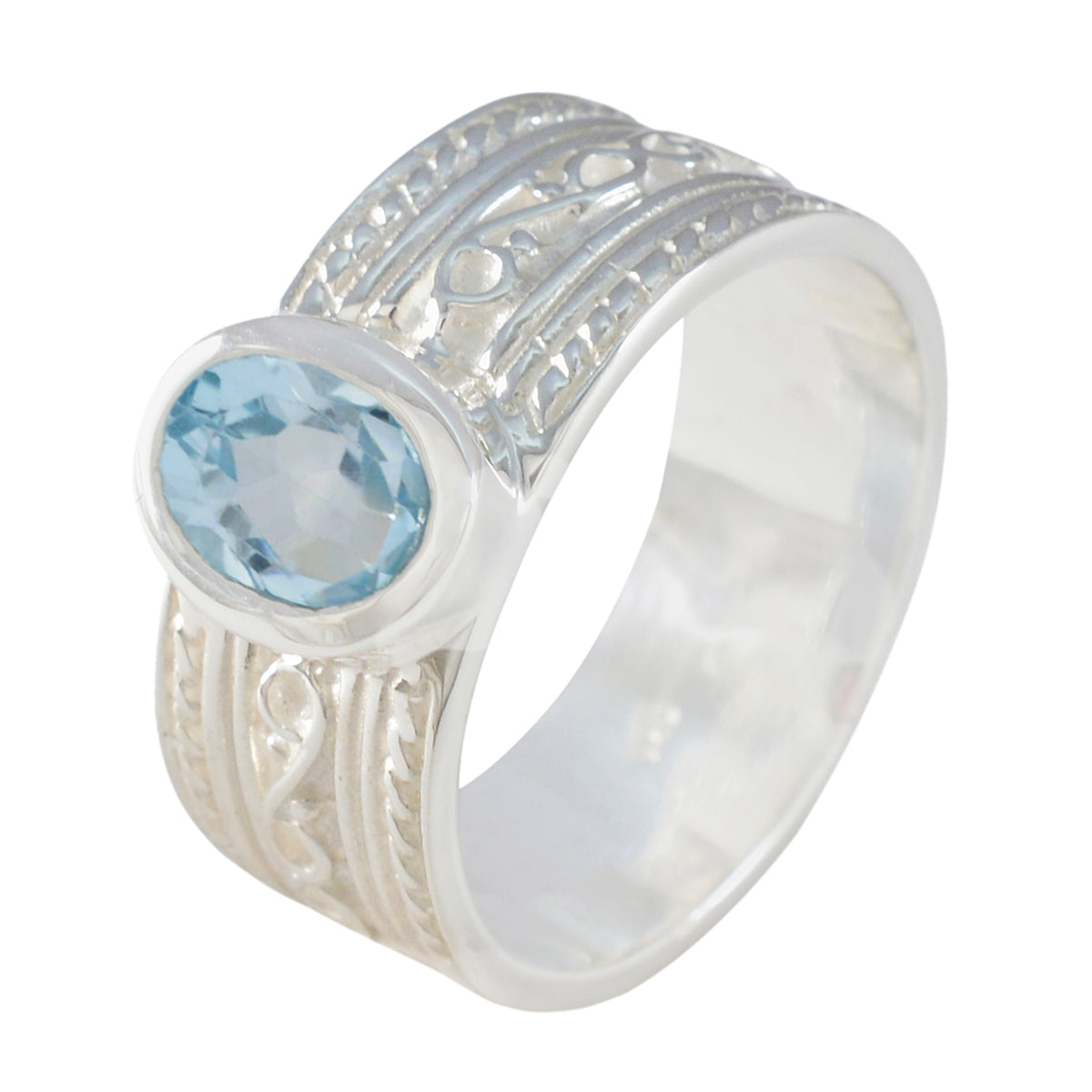 Marie Twist Blue Solitaire Band
