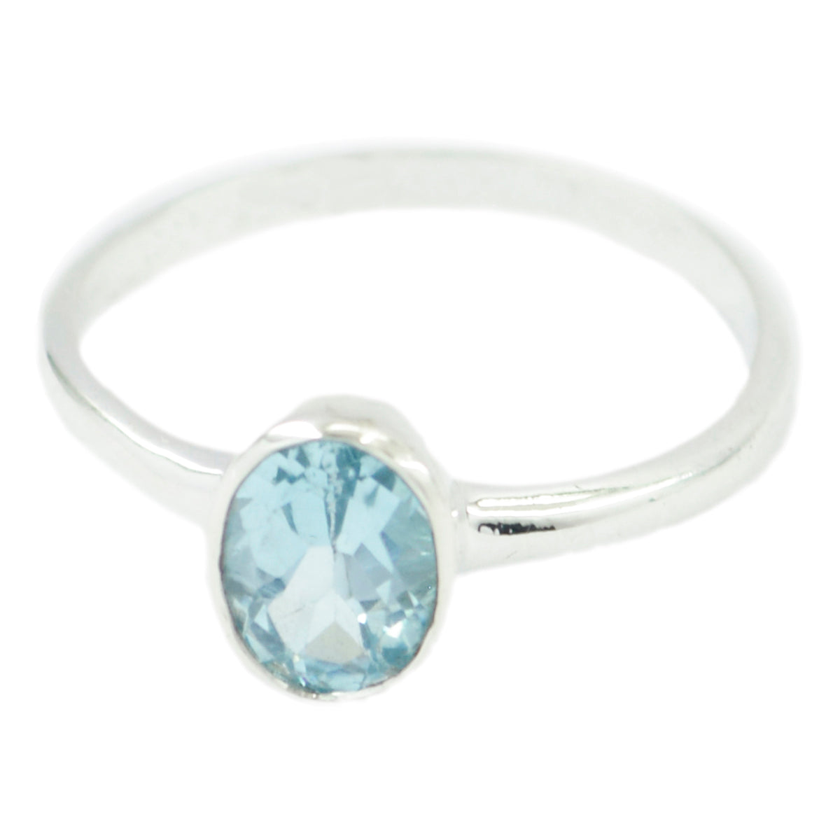 Aiko Sophisticated Blue Solitaire Ring