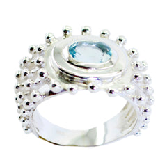 Lea Retro Blue Solitaire Ring Blue Topaz Blue