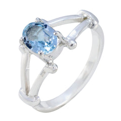 Bella Traditional Blue Solitaire Ring