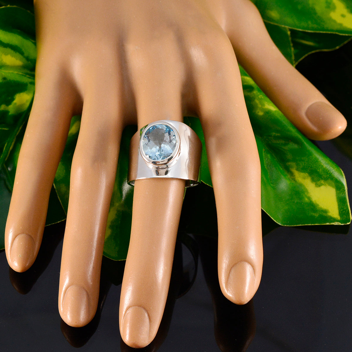 Bianca Armor Blue Solitaire Ring