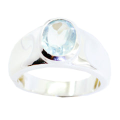 Zoey Engagement Blue Solitaire Ring Blue Topaz Blue