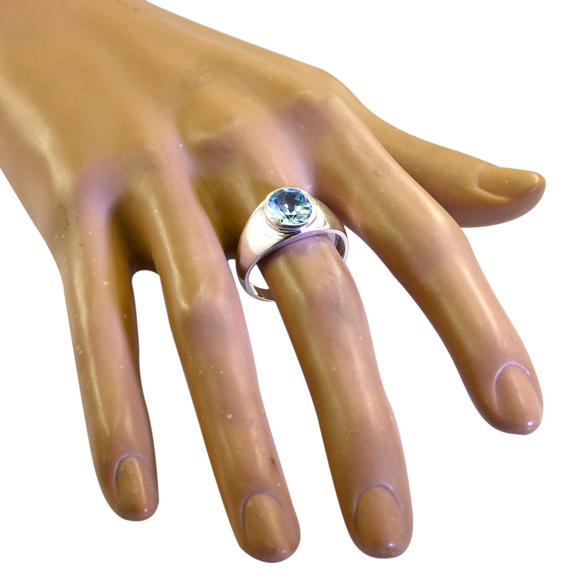 Aria Ethnic Blue Solitaire Ring