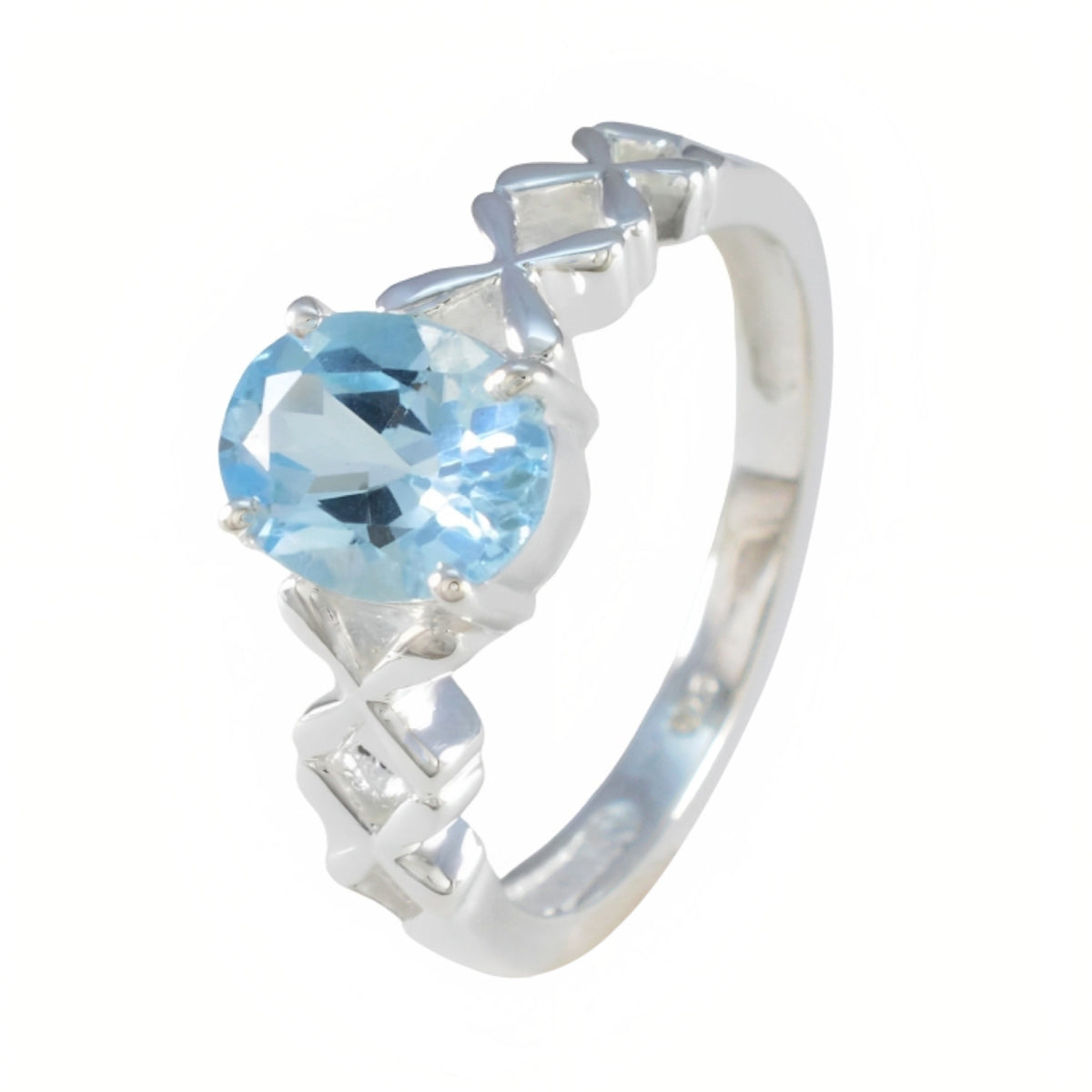 Saanvi Twist Blue Solitaire Ring