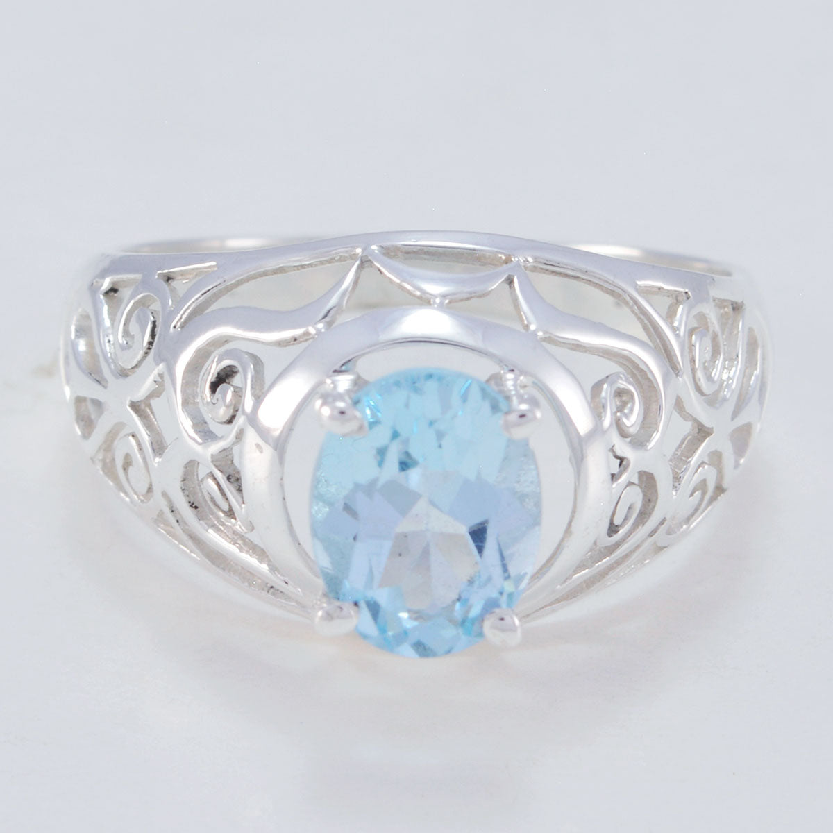 Nova Filigree Blue Solitaire Ring