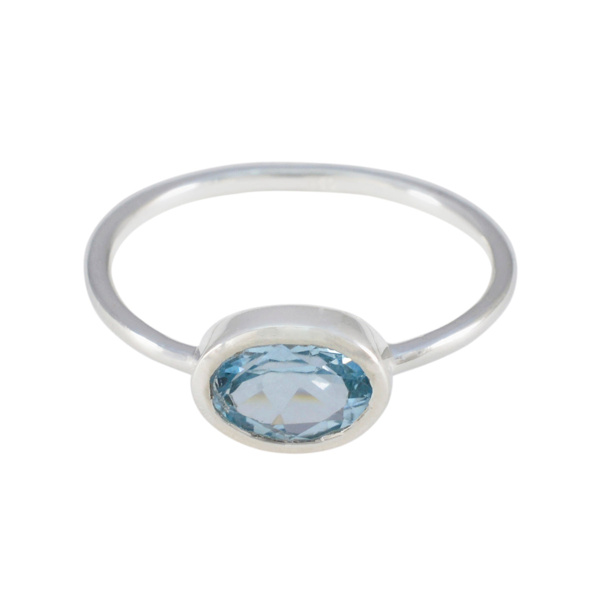 Ananya Romantic Blue Solitaire Ring Blue Topaz Blue