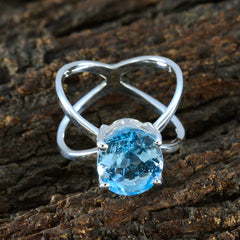 Maria Modern Blue Solitaire Ring