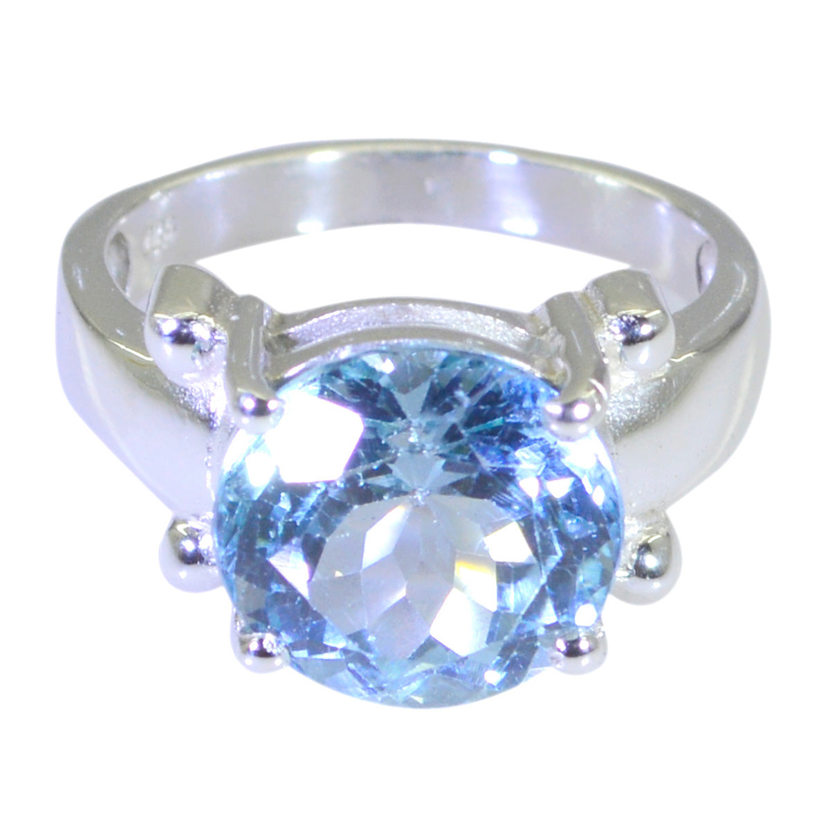 Agnes Modern Blue Solitaire Ring