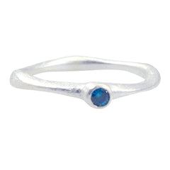 Lakshmi Luxurious Blue Solitaire Ring Blue Topaz Blue