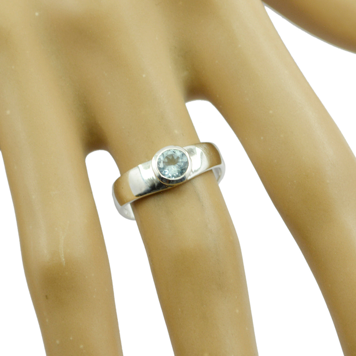Ava Abstract Blue Solitaire Ring