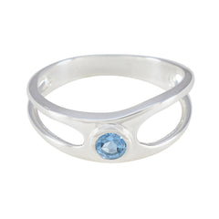 Hye-jin Abstract Blue Solitaire Ring Blue Topaz Blue