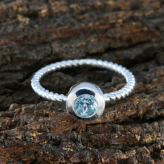 Zoe Abstract Blue Solitaire Ring
