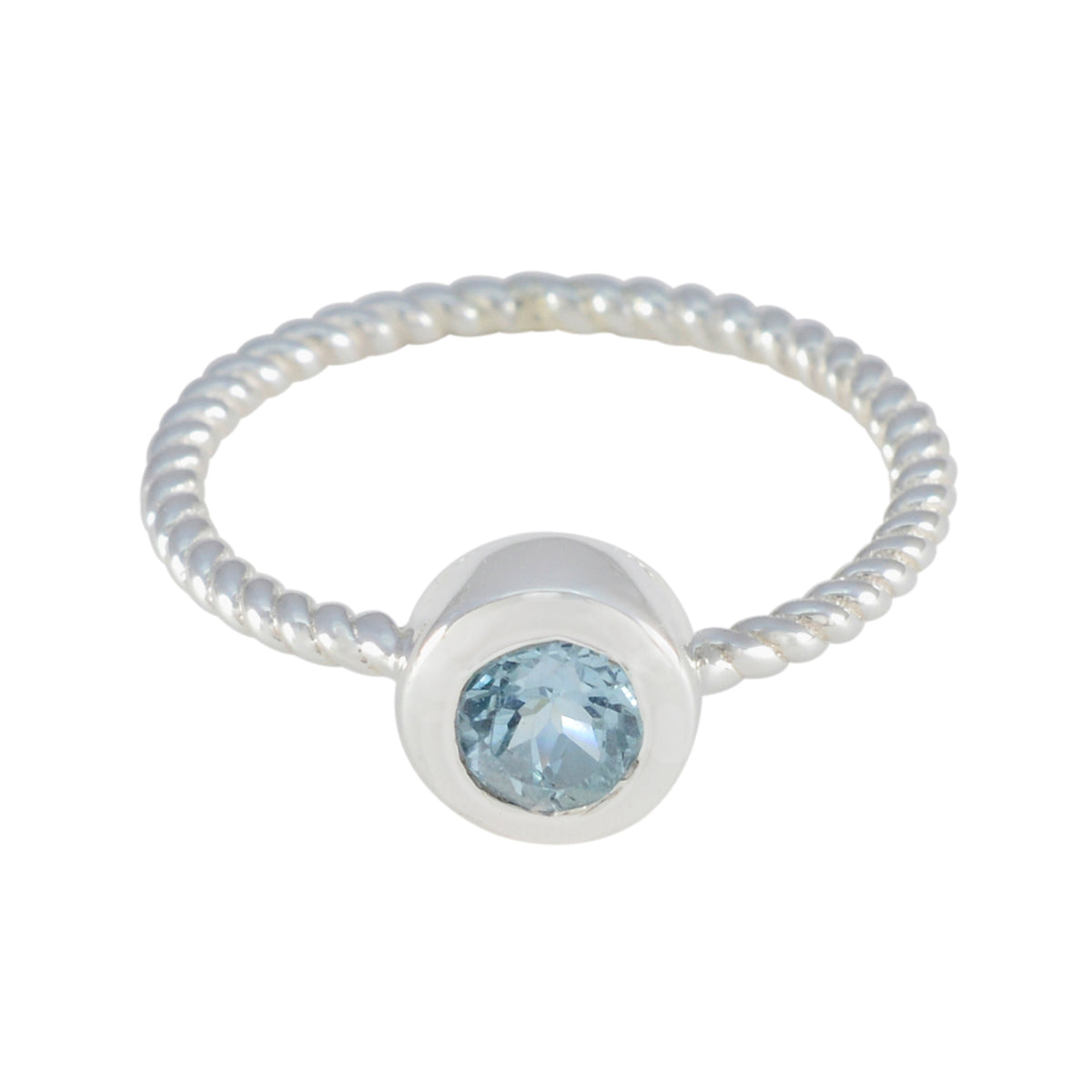 Zoe Abstract Blue Solitaire Ring Blue Topaz Blue