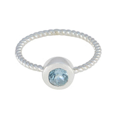 Zoe Abstract Blue Solitaire Ring Blue Topaz Blue