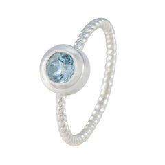 Zoe Abstract Blue Solitaire Ring