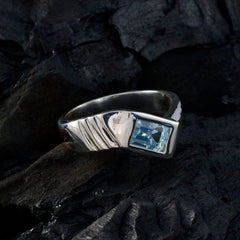 Micaela Abstract Blue Solitaire Ring