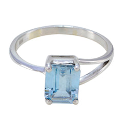 Nova Luxurious Blue Solitaire Ring Blue Topaz Blue