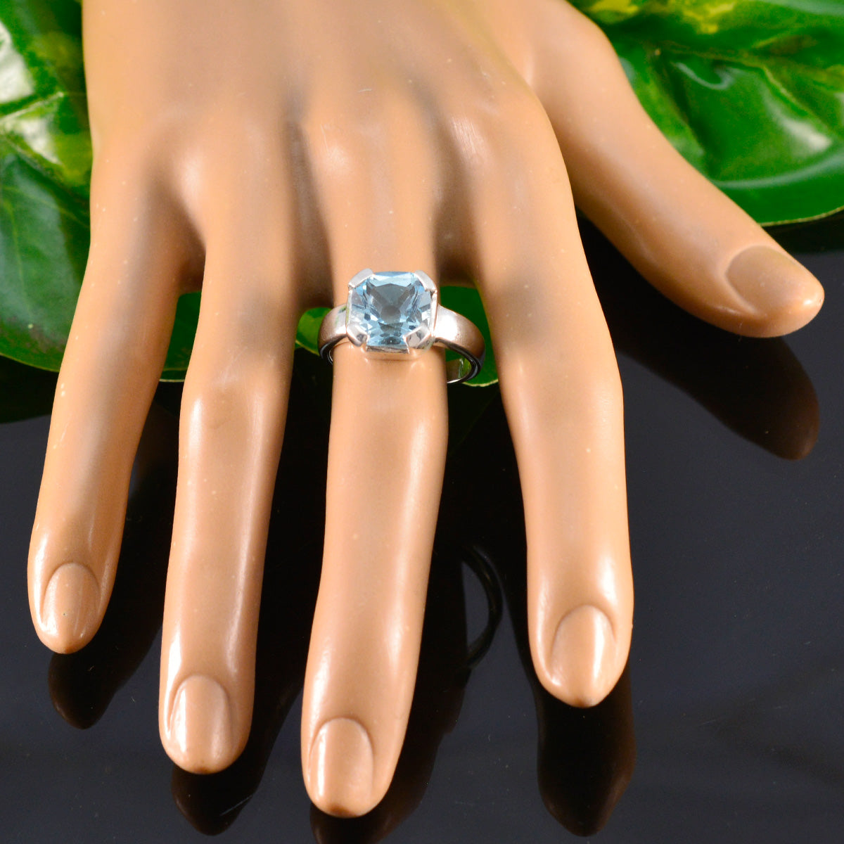 Eleanor Armor Blue Solitaire Ring