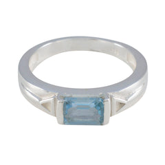 Ananya Feminine Blue Solitaire Ring Blue Topaz Blue