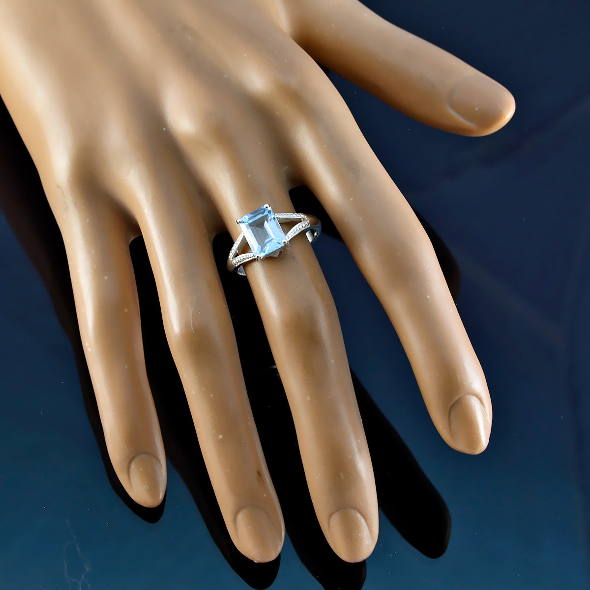 Bianca Boho Blue Solitaire Ring