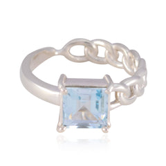 Dewi Luxurious Blue Solitaire Ring Blue Topaz Blue