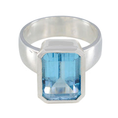 Maya Abstract Blue Solitaire Ring Blue Topaz Blue
