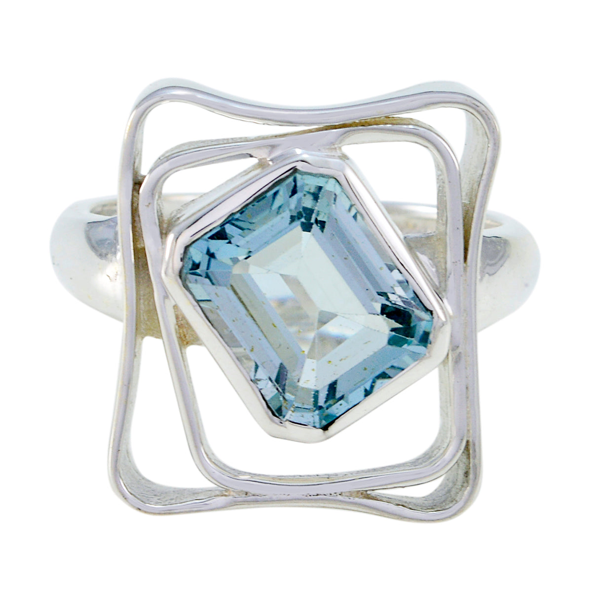 Siti Signet Blue Solitaire Ring Blue Topaz Blue