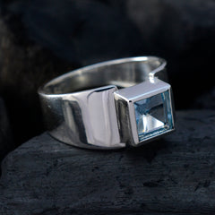 Dewi Abstract Blue Solitaire Ring