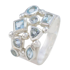 Nisa Trendy Blue octa Ring