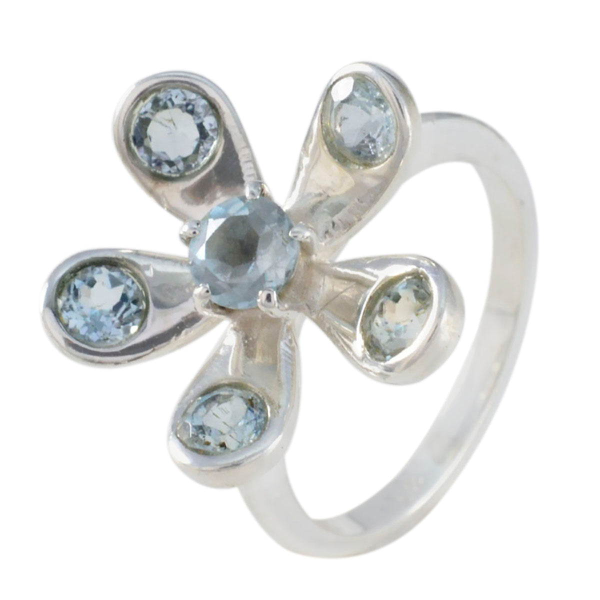 Claire Floral Blue Hexa Ring